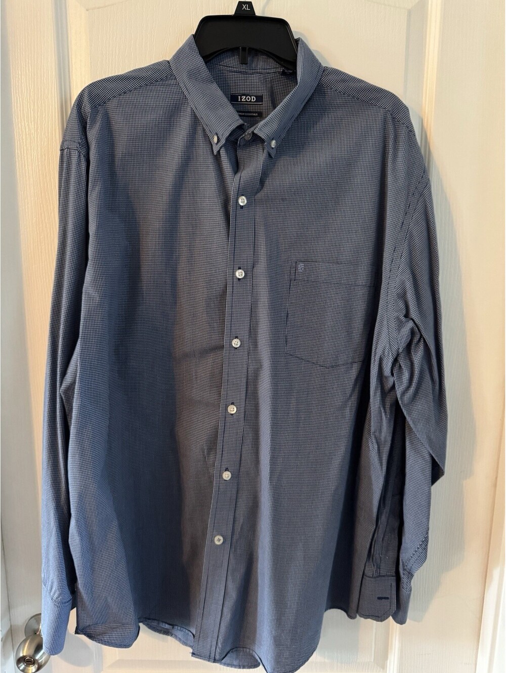 IZOD Blue Plaid Long Sleeve Button Down Shirt Extra Large XL